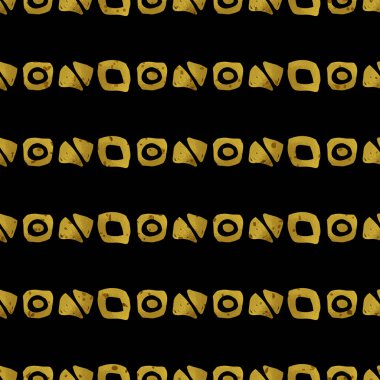 Geometrik siyah ve altın seamless modeli