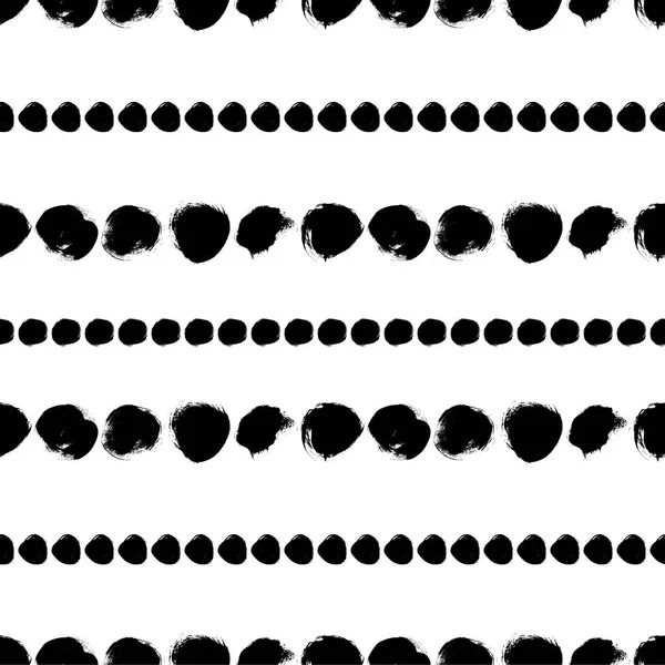 Daireler ile Dikişsiz siyah-beyaz desen — Stok Vektör