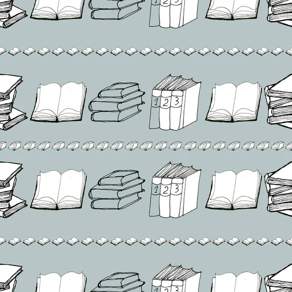 Naadloos patroon met boeken — Stockvector