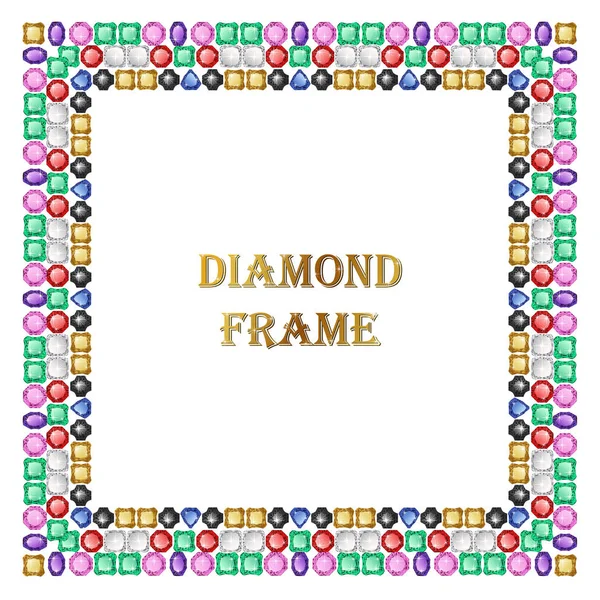 Diamonds square frame — Stock Vector