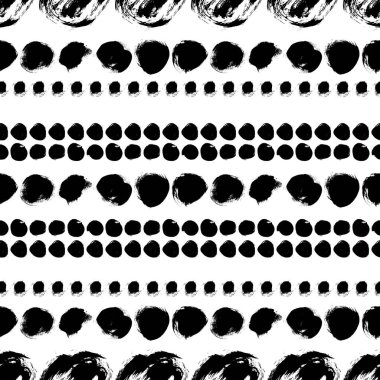 Daireler ile Dikişsiz siyah-beyaz desen
