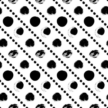 Soyut daireler ile Dikişsiz siyah-beyaz desen