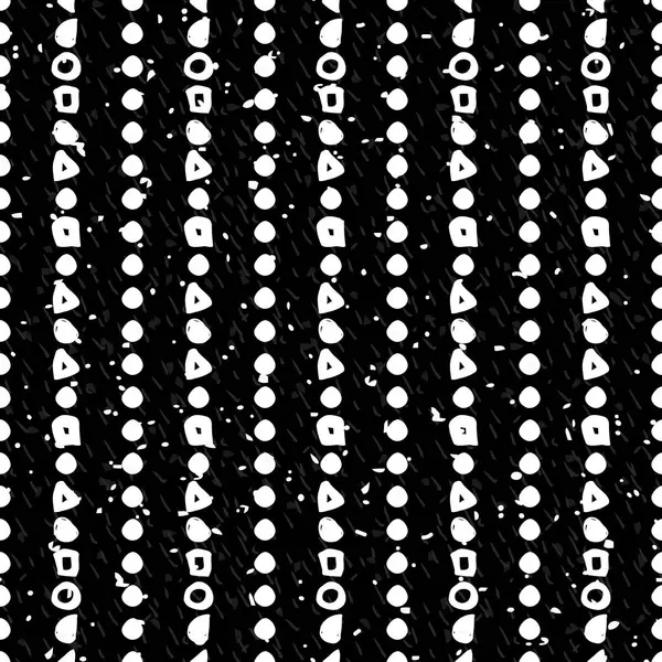 기하학적 흑백 원활한 패턴 — 스톡 벡터