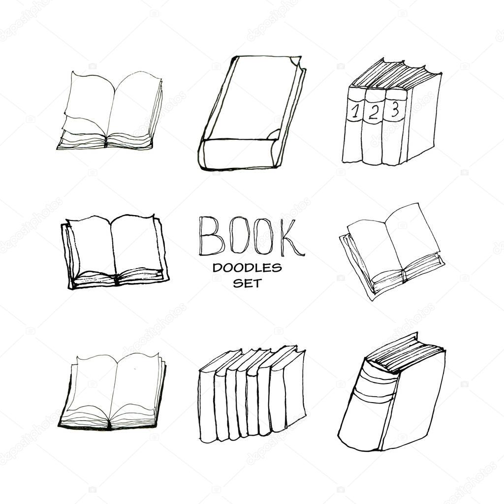 Book doodles set