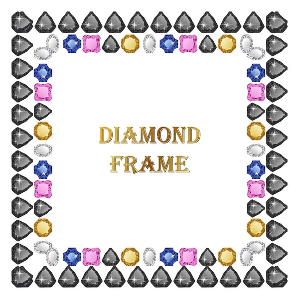 Алмази квадратну рамку — стоковий вектор