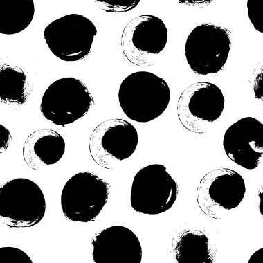Soyut daireler ile Dikişsiz siyah-beyaz desen