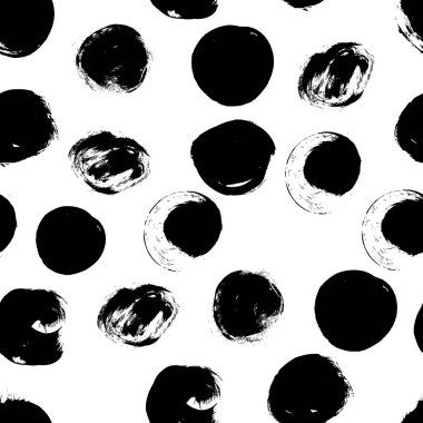 Soyut daireler ile Dikişsiz siyah-beyaz desen