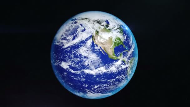 Realistic Earth Rotating — Stock Video