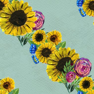 Ayçiçekli kusursuz desen