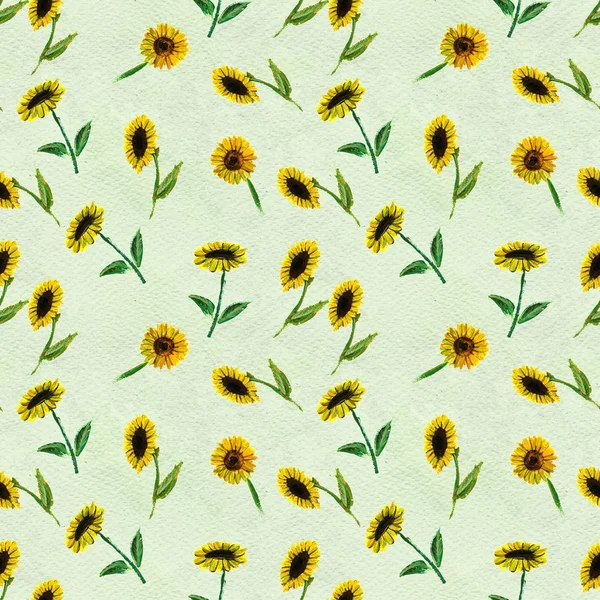 Nahtloses Muster mit Sonnenblumen — Stockfoto