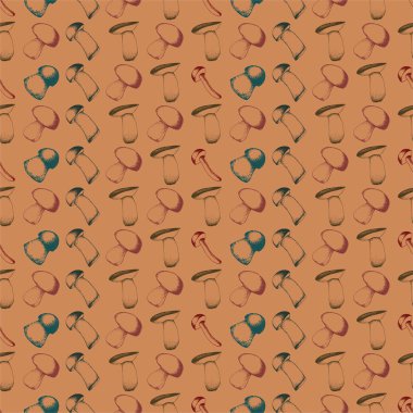 Elle çizilmiş seamless modeli mantar ile.