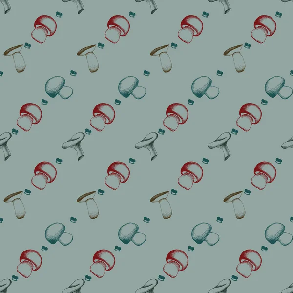 Elle çizilmiş seamless modeli mantar ile.