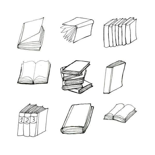 Book doodles set — Stock Vector