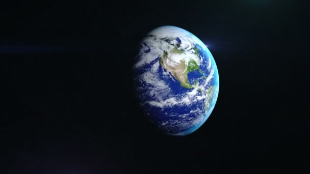 Realistic Earth Rotating — Stock Video