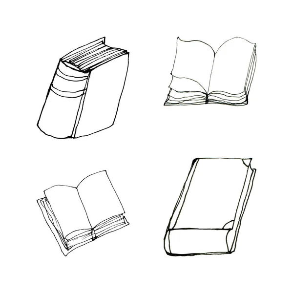 Book doodles set — Stock Vector