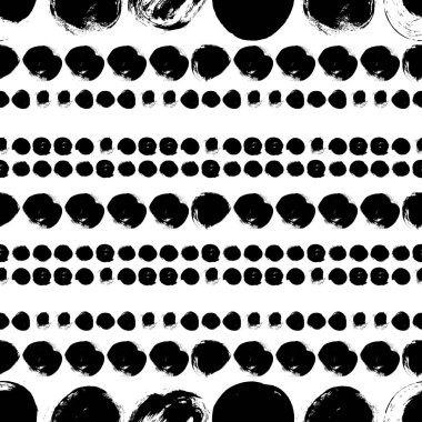 Daireler ile Dikişsiz siyah-beyaz desen