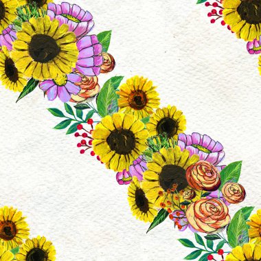 Ayçiçekli kusursuz desen