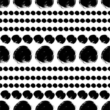Daireler ile Dikişsiz siyah-beyaz desen