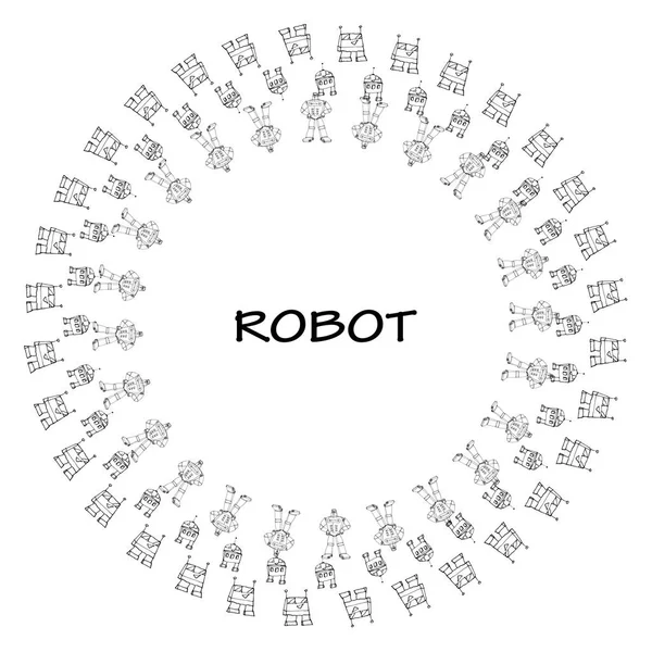 Robot doodle ram. — Stock vektor