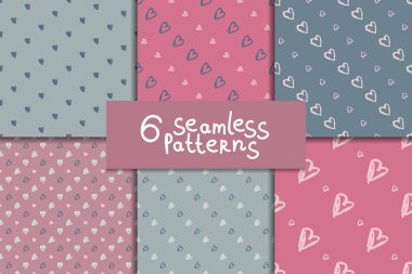 Seamless modeli ile kalpleri ayarla doodle