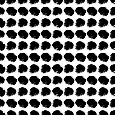 Daireler ile Dikişsiz siyah-beyaz desen