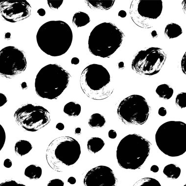 Soyut daireler ile Dikişsiz siyah-beyaz desen