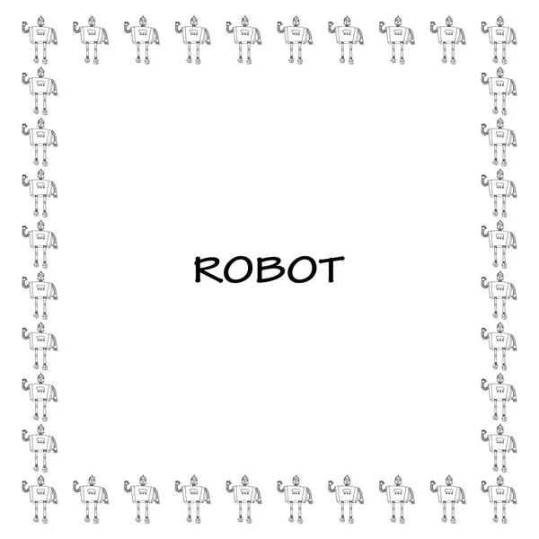 Robot cadre doodle . — Image vectorielle