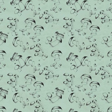 Elle çizilmiş seamless modeli mantar ile.