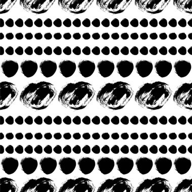 Daireler ile Dikişsiz siyah-beyaz desen