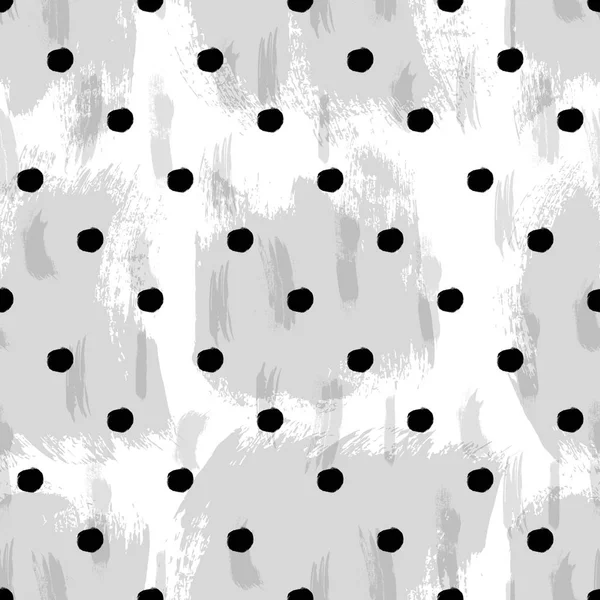 Modèle noir et blanc sans couture avec des cercles abstraits — Image vectorielle