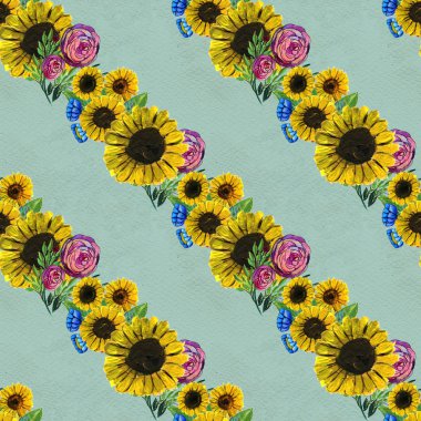 Ayçiçekli kusursuz desen