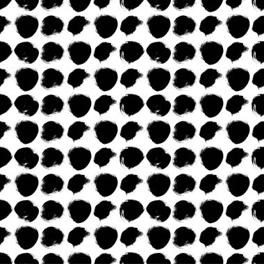 Daireler ile Dikişsiz siyah-beyaz desen