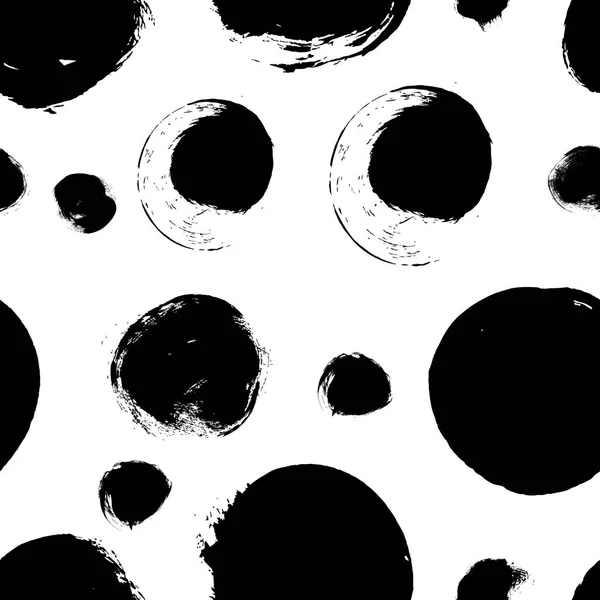 Černé a bílé vzor bezešvé s abstraktní kruhy — Stockový vektor