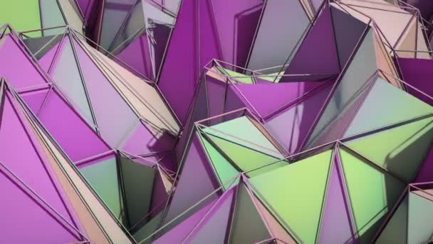 Polygonal abstrakt yta. Semless slinga 3d render — Stockvideo
