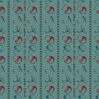 Elle çizilmiş seamless modeli mantar ile.