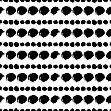 Daireler ile Dikişsiz siyah-beyaz desen