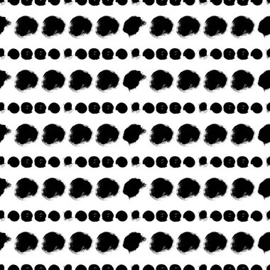 Daireler ile Dikişsiz siyah-beyaz desen
