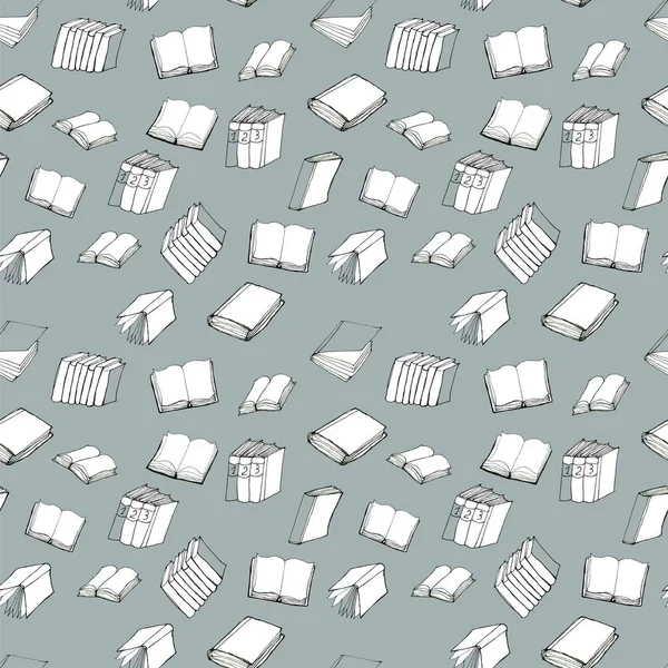Naadloos patroon met boeken — Stockvector