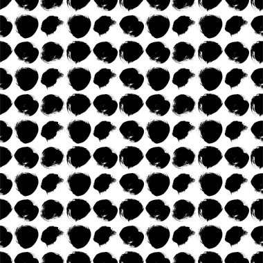 Daireler ile Dikişsiz siyah-beyaz desen