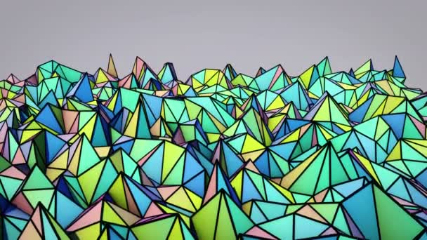 Polygonal abstract surface. Semless loop 3D render — Stock Video