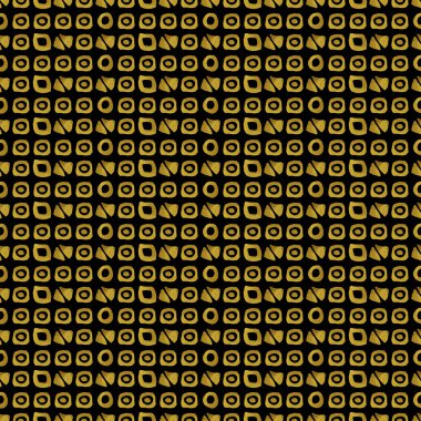 Geometrik siyah ve altın seamless modeli