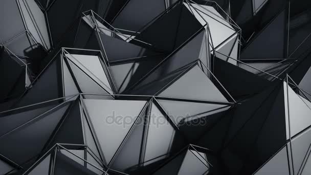 Polygonal abstrakt yta. Semless slinga 3d render — Stockvideo