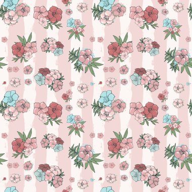 Egzotik renkli çiçekler seti