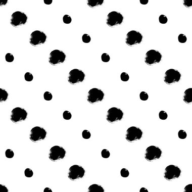Soyut daireler ile Dikişsiz siyah-beyaz desen