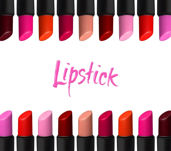 Vector lippenstift grens op witte achtergrond. Illustratie van de schoonheid — Stockvector