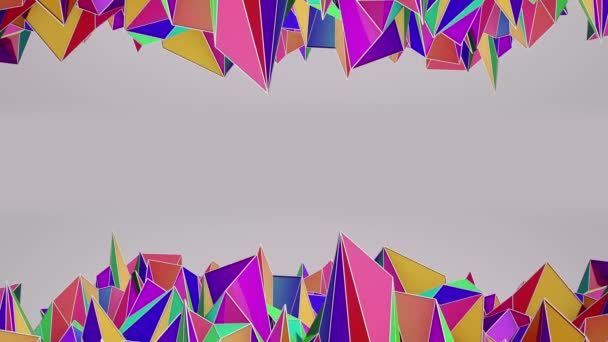 Полигональный абстрактный кадр. 3D рендеринг — стоковое видео