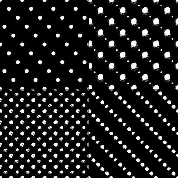 Black and white pattern set with circles