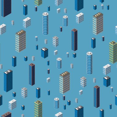 İzometrik binalar seamless modeli