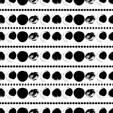 Sorunsuz siyah ve beyaz el çizilmiş desen