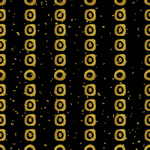 Geometrische zwart en goud naadloze patroon — Stockvector